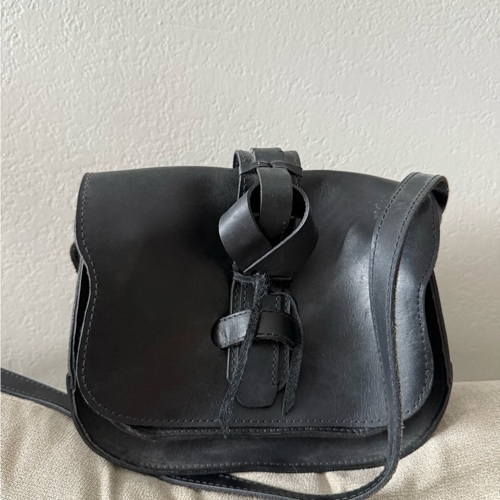 ALL HANDS URBAN OUTFITTERS Black Vegan Leather Crossbody Bag